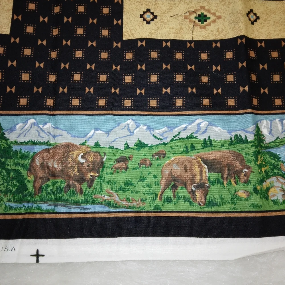 FABRIC PILLOW PANELS Eagle perched, eagle flight, elf, Buffalo